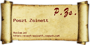 Poszt Zsinett névjegykártya